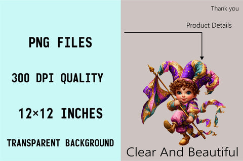 whimsical jester character PNG Sublimation SVGArt 
