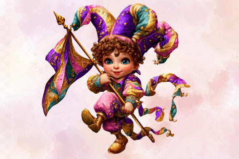 whimsical jester character PNG Sublimation SVGArt 