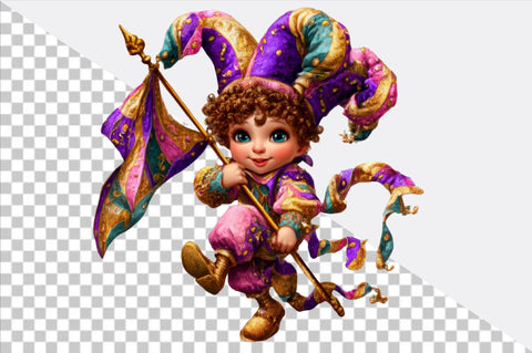 whimsical jester character PNG Sublimation SVGArt 