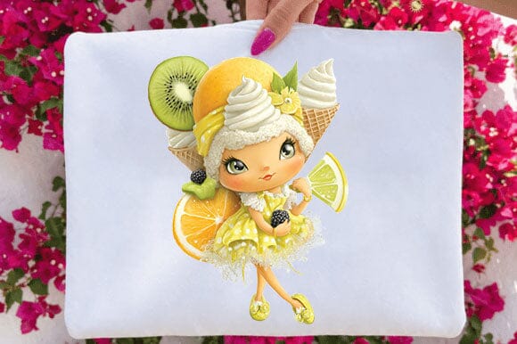 Whimsical Lemon Girl PNG Clipart Sublimation SVGArt 