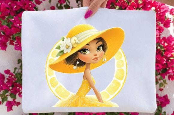 Whimsical Lemon Girl PNG Clipart Sublimation SVGArt 