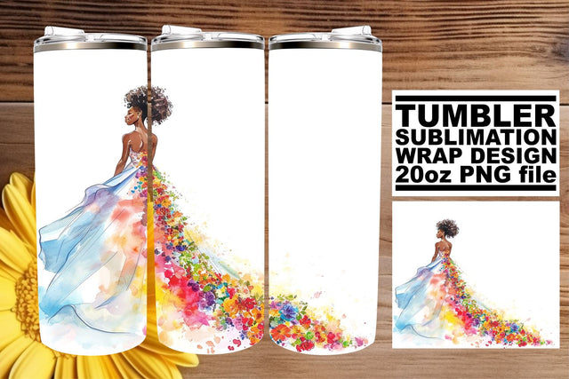 Whimsical Love Watercolor Wedding Tumbler: Joyful 20oz Blend Sublimation afrosvg 