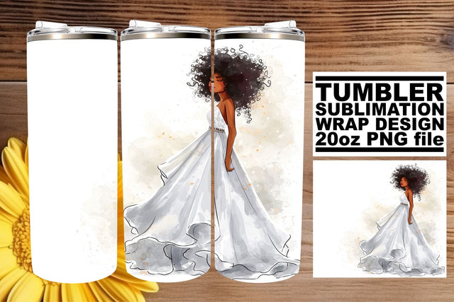 Whimsical Love Watercolor Wedding Tumbler: Joyful 20oz Blend Sublimation afrosvg 