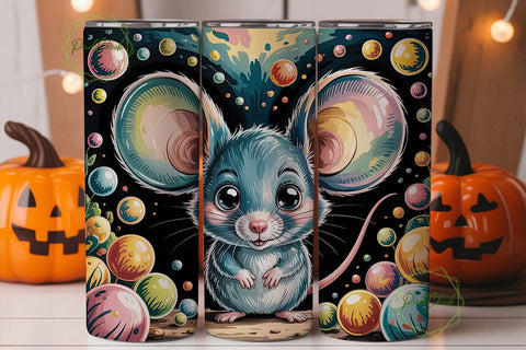 Whimsical Mouse 20oz Tumbler Wrap Sublimation PixelChick 