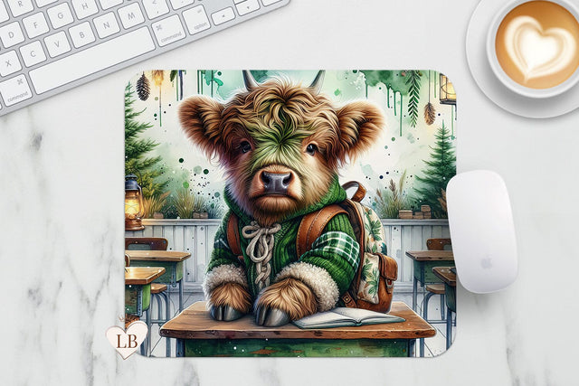 Whimsical Mouse Pad - Cow Mousepad PNG Sublimation BijouBay 