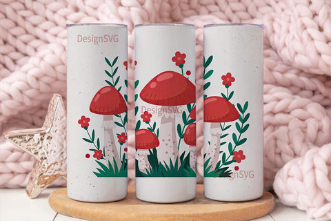 Whimsical Mushroom 20oz Tumbler Wrap Sublimation DesignSVG 