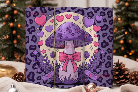 Whimsical Mushroom 20oz Tumbler Wrap Sublimation DesignSVG 
