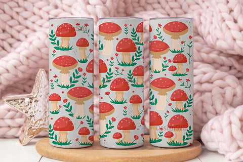 Whimsical Mushroom 20oz Tumbler Wrap Sublimation DesignSVG 