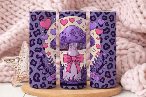 Whimsical Mushroom 20oz Tumbler Wrap Sublimation DesignSVG 
