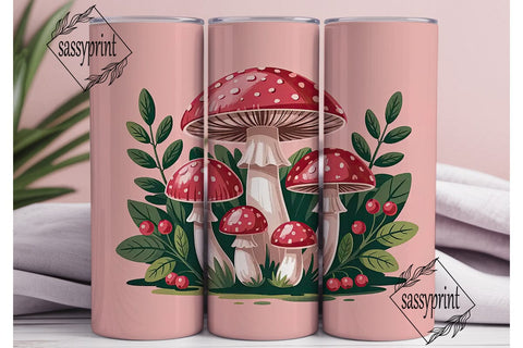 Whimsical Mushroom 20oz Tumbler Wrap Sublimation sassyprint 