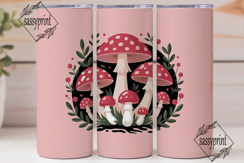 Whimsical Mushroom 20oz Tumbler Wrap Sublimation sassyprint 