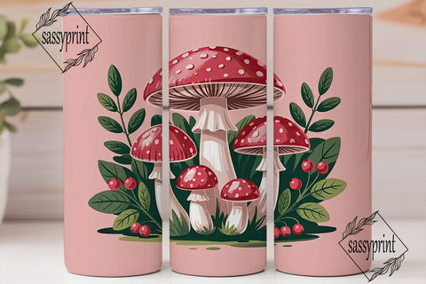 Whimsical Mushroom 20oz Tumbler Wrap Sublimation sassyprint 