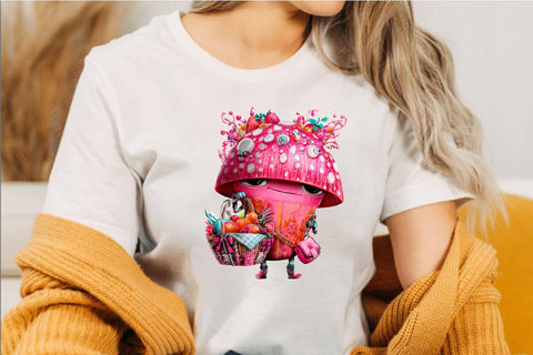 Whimsical Mushroom Clipart Bundle. Sublimation SVGArt 