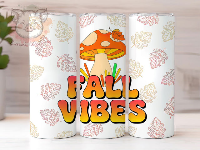 Whimsical Mushroom Fall Tumbler, Fall Vibes Wrap, 20oz Mushroom Sublimation, Autumn Mushroom Cup, Boho Fall Tumbler, Forest Mushroom Wrap, Whimsical Fall Drinkware Sublimation Lara' s Designs 