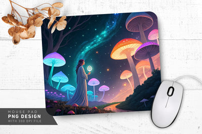 Whimsical Mushroom Fantasy Mousepad Sublimation Regulrcrative 