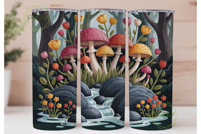 Whimsical Mushroom Forest 20oz Tumbler Sublimation PixelChick 
