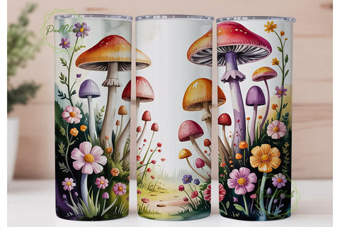 Whimsical Mushroom Garden 20oz Tumbler Sublimation PixelChick 
