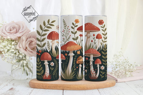 Whimsical Mushroom Tumbler Wrap Sublimation sassyprint 