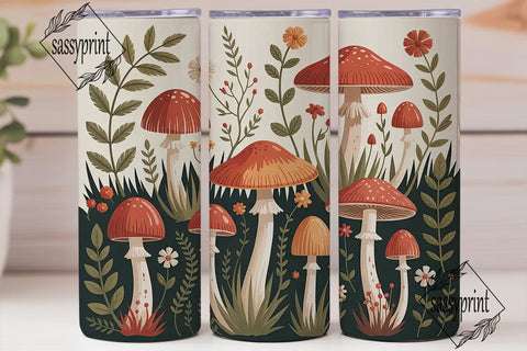 Whimsical Mushroom Tumbler Wrap Sublimation sassyprint 