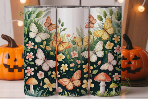 Whimsical Mushrooms & Butterflies PNG Sublimation PixelChick 