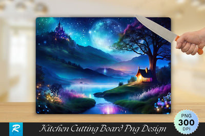 Whimsical Night Art Cutting Board Sublimation Regulrcrative 