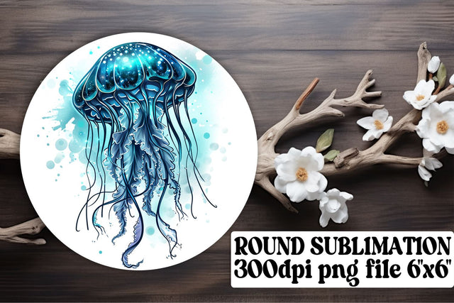 Whimsical Ocean Fish Circle Sublimation - Watercolor Keychain Coasters Sublimation afrosvg 