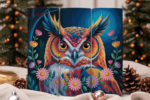 Whimsical Owl 20oz Tumbler Design Sublimation DesignSVG 