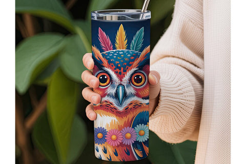 Whimsical Owl 20oz Tumbler Design Sublimation DesignSVG 