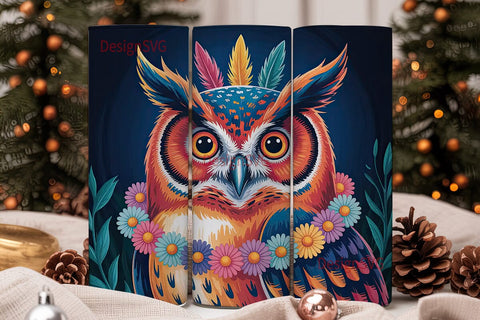 Whimsical Owl 20oz Tumbler Design Sublimation DesignSVG 