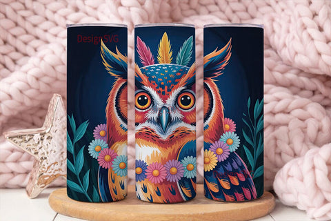 Whimsical Owl 20oz Tumbler Design Sublimation DesignSVG 
