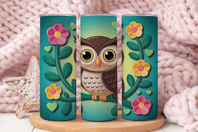 Whimsical Owl 20oz Tumbler Wrap Sublimation DesignSVG 