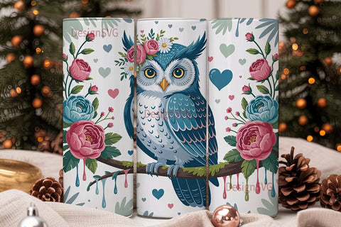 Whimsical Owl 20oz Tumbler Wrap Sublimation DesignSVG 