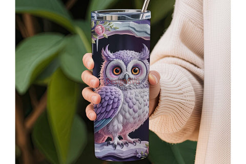 Whimsical Owl 20oz Tumbler Wrap Sublimation DesignSVG 