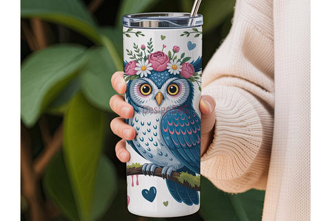 Whimsical Owl 20oz Tumbler Wrap Sublimation DesignSVG 
