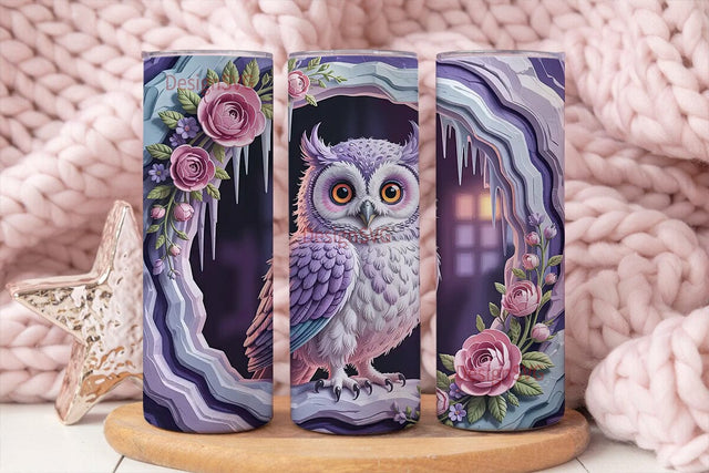 Whimsical Owl 20oz Tumbler Wrap Sublimation DesignSVG 