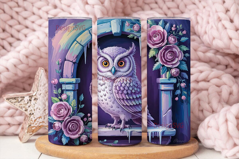 Whimsical Owl 20oz Tumbler Wrap Sublimation DesignSVG 