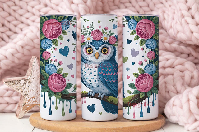 Whimsical Owl 20oz Tumbler Wrap Sublimation DesignSVG 