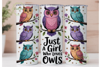 Whimsical Owls 20oz Tumbler Wrap Sublimation PixelChick 