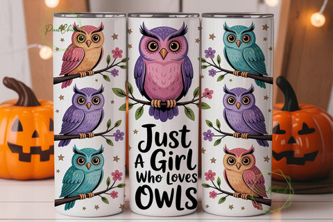 Whimsical Owls 20oz Tumbler Wrap Sublimation PixelChick 