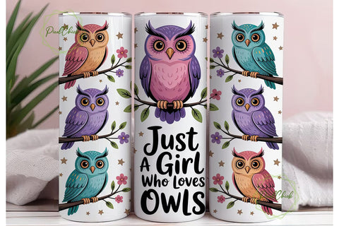 Whimsical Owls 20oz Tumbler Wrap Sublimation PixelChick 
