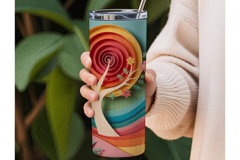 Whimsical Paper Forest 20oz Tumbler Wrap Sublimation DesignSVG 