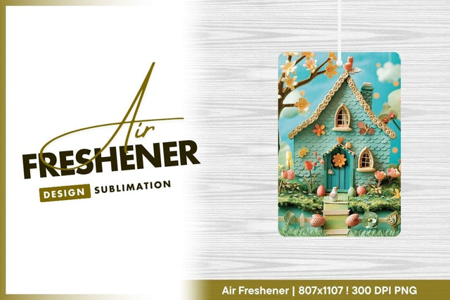 Whimsical Paper House with Flowers Bird and Decorative Garden Scene Sublimation Regulrcrative 