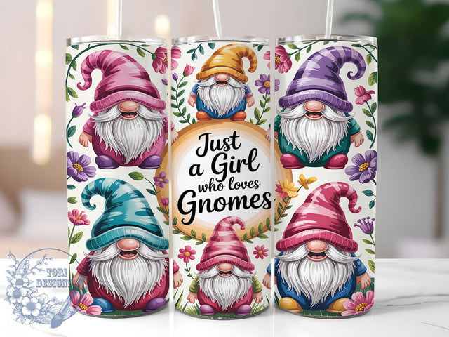Whimsical Pastel Gnome Tumbler, Girl Who Loves Gnomes, Cute Gnome Design, Soft Pastel Art, Whimsical Gnome Graphic, 20oz Tumbler, Sublimation Design Sublimation ToriDesigns 