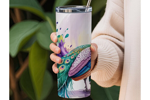 Whimsical Peacock 20oz Tumbler Wrap Sublimation DesignSVG 