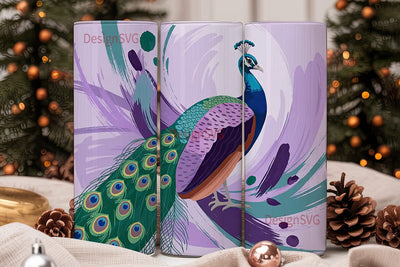 Whimsical Peacock 20oz Tumbler Wrap Sublimation DesignSVG 