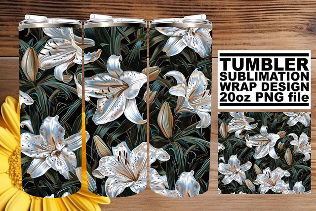 Whimsical Petals Tumbler Wrap: Floral Delight Sublimation afrosvg 
