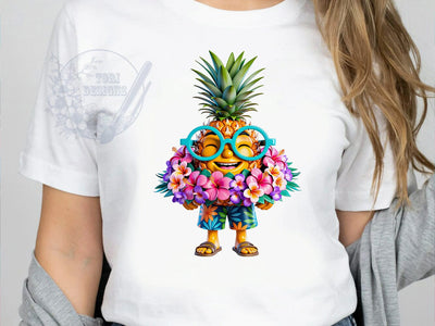 Whimsical Pineapple Art T-Shirt PNG, Pineapple Art, Whimsical Style, Tropical Vibes, Summer Fashion, Sublimation PNG, Statement Shirt, Playful Apparel Sublimation ToriDesigns 