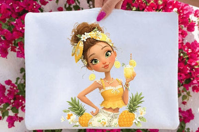 Whimsical Pineapple Lemonade Girl PNG Clipart Sublimation SVGArt 