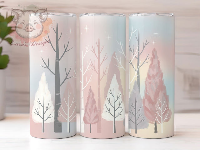 Whimsical Pink Christmas Trees Tumbler, Holiday Sublimation Design, Festive Cup Art, 20oz Xmas Tumbler, Cute Pink Christmas Mug, Stylish Holiday Cup, Cozy Christmas Wrap Sublimation Lara' s Designs 