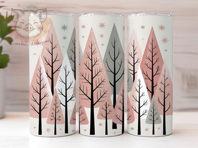 Whimsical Pink Christmas Trees Tumbler, Holiday Sublimation Design, Festive Cup Art, 20oz Xmas Tumbler, Cute Pink Christmas Mug, Stylish Holiday Cup, Cozy Christmas Wrap Sublimation Lara' s Designs 